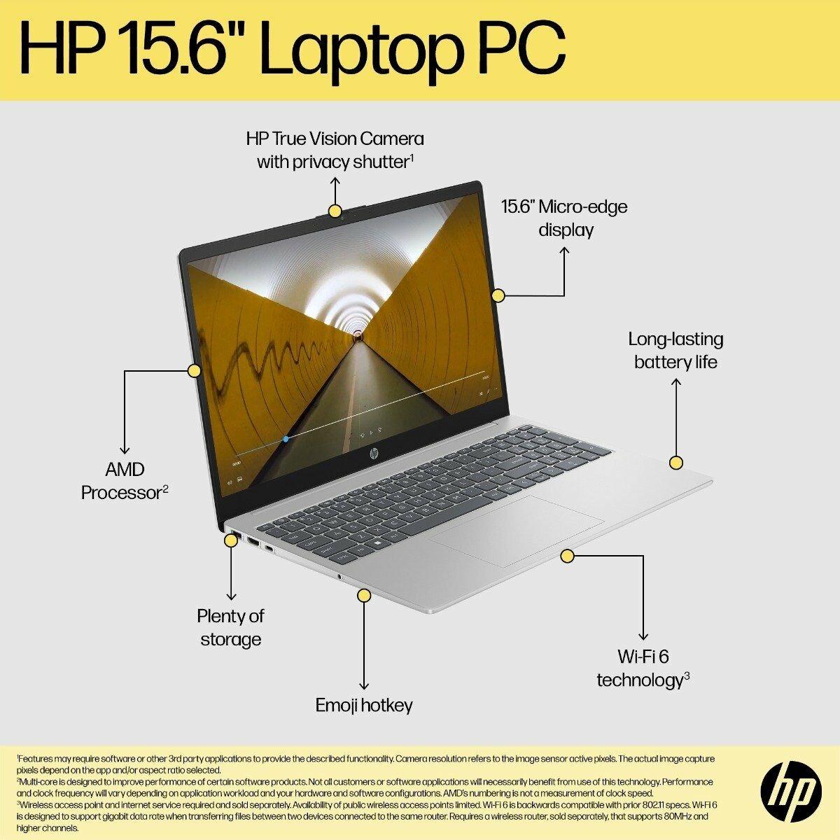 HP Laptop 39.6 cm (15.6) 15-fc0026AU , Silver