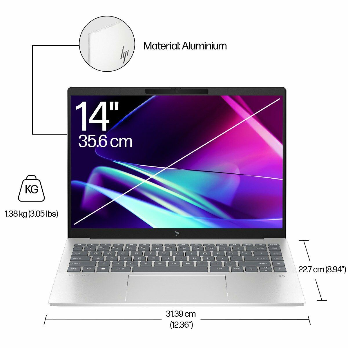 HP Pavilion Plus 35.6 cm (14) Laptop 14-ew0116TU, Silver