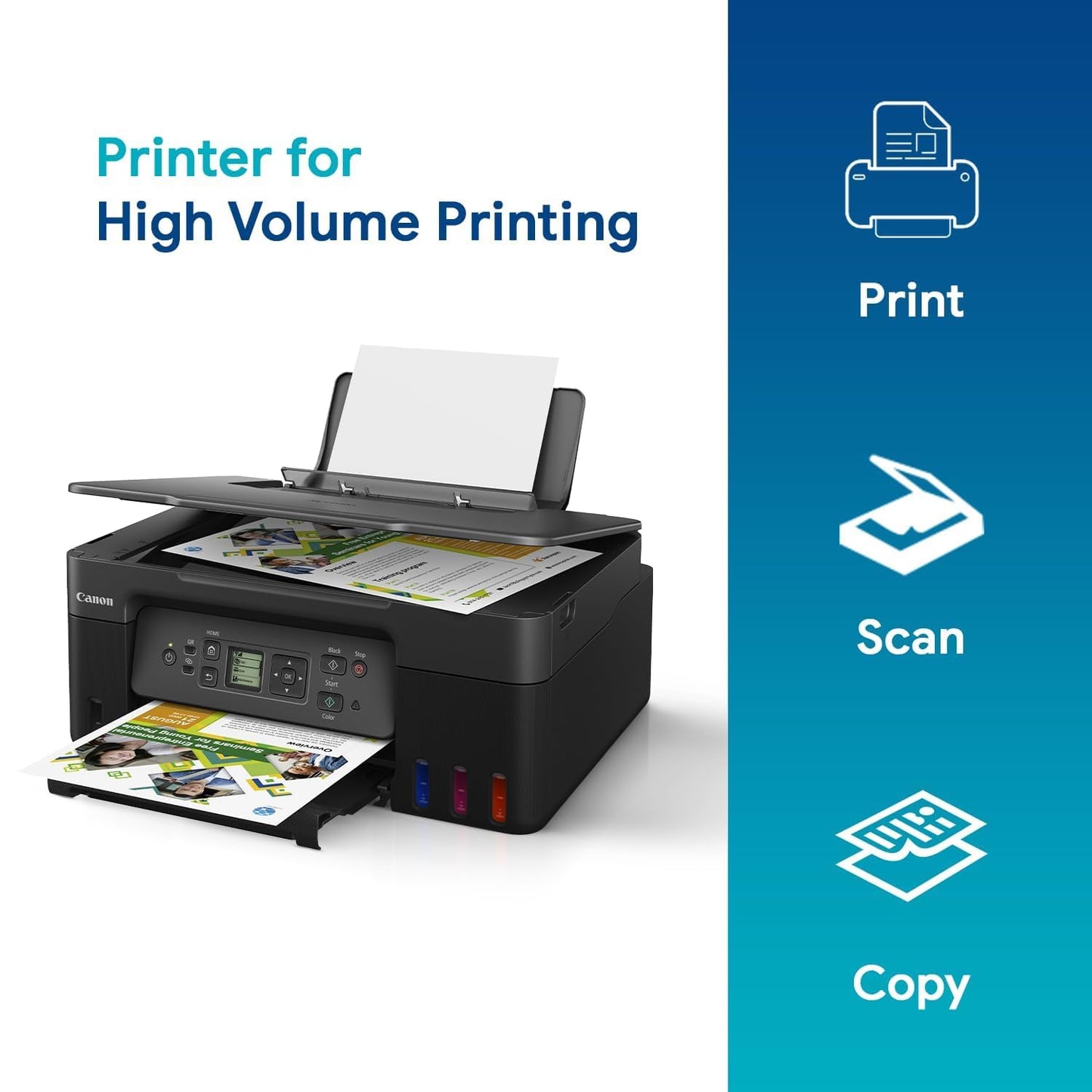Canon PIXMA MegaTank G3770 BK All-in-one WiFi Inktank Colour Printer for Home & Office with 1 Year Additional Warranty on Product Registration
