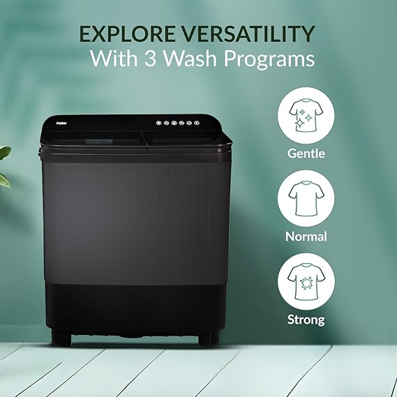 Haier-HTW100-178BKN 10 Kg 5 Star Semi Automatic Top Loading Washing Machine