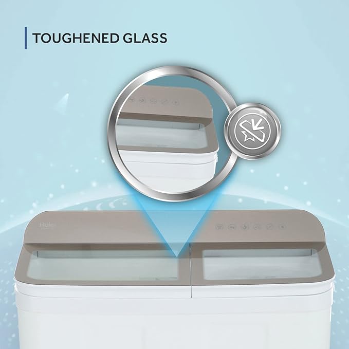Haier- HTW70-178N 7 Kg Semi-Automatic Washing Machine With Toughened Glass