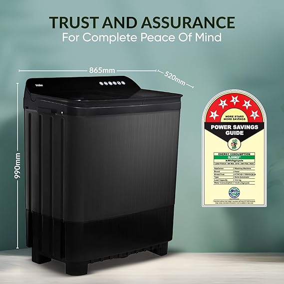 Haier-HTW100-178BKN 10 Kg 5 Star Semi Automatic Top Loading Washing Machine