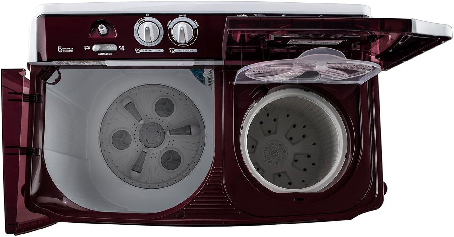 LG-P105ASRAZ 10.5 kg 5 Star Wind jet dry Semi-Automatic Top Load Washing Machine (Burgundy, Roller Jet Pulsator)