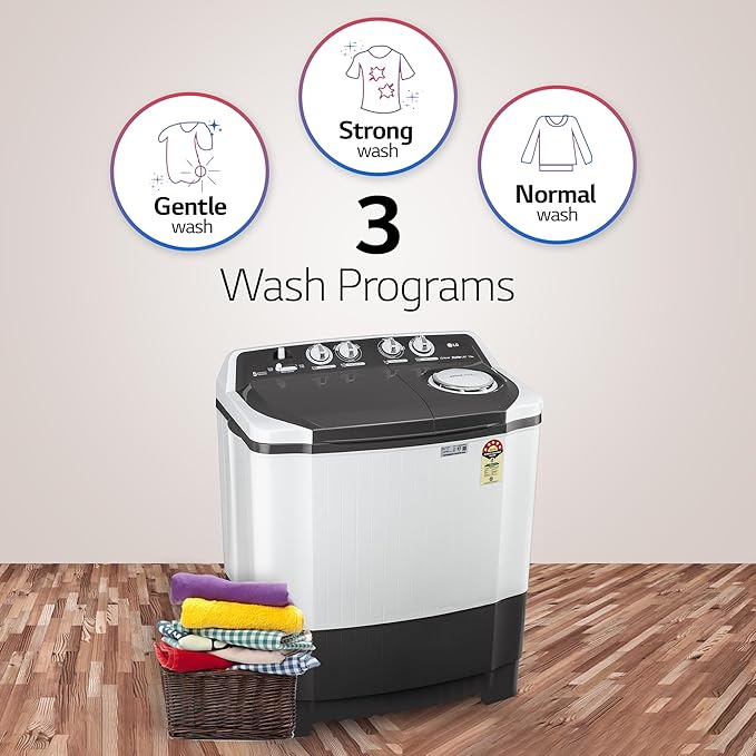 P7510RGAZ-LG 7.5 kg 5 Star Wind jet dry Semi-Automatic Top Load Washing Machine Dark Gray, Roller Jet Pulsator