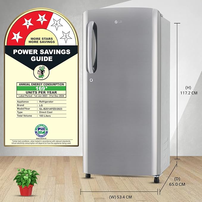 LG-GL-B201APZD 185 L 3 Star Direct-Cool Single Door Refrigerator