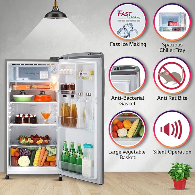 LG-GL-B201APZD 185 L 3 Star Direct-Cool Single Door Refrigerator
