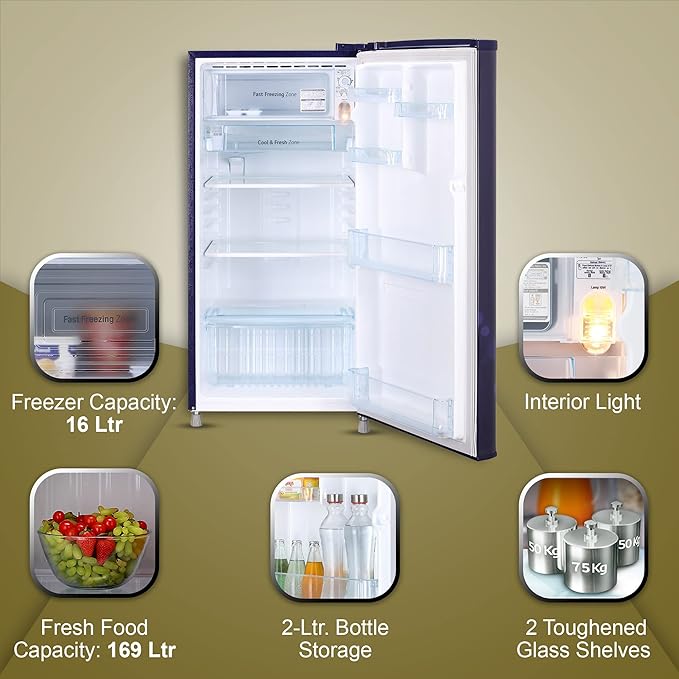 LG-GL-B199OBED 185 L 3 Star Direct-Cool Single Door Refrigerator Appliance