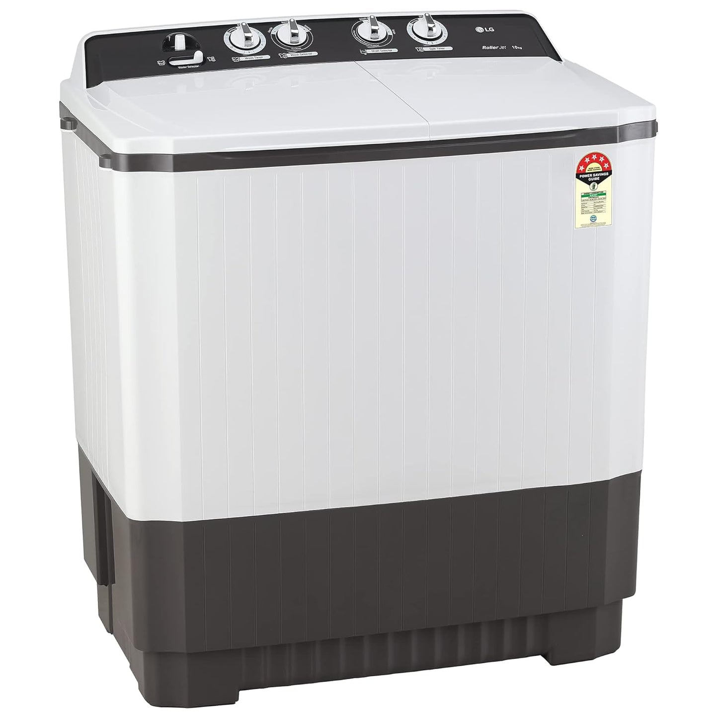 LG-P1040RGAZ 10 kg 5 Star Semi-Automatic Top Load Washing Machine Appliance ( Dark Gray, Roller Jet Pulsator)