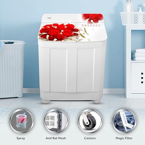 Haier-HTW85-178 8.5 Kg 5 Star Voltex Pulsator Semi-Automatic Top Load Washing Machine