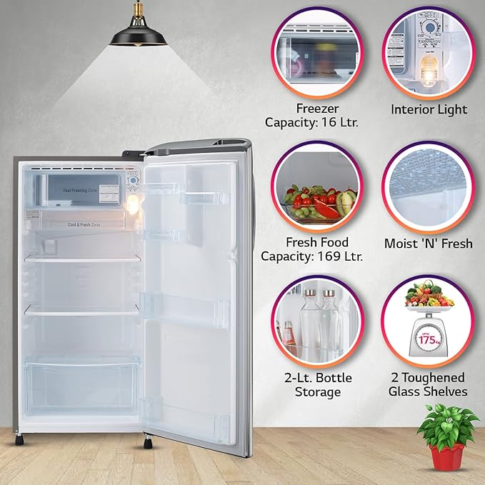 LG-GL-B201APZD 185 L 3 Star Direct-Cool Single Door Refrigerator