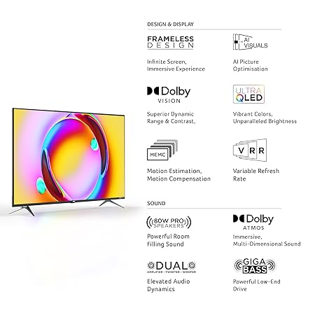 Acer 139 cm ZL.X015U.00D (55 inches) Super Series 4K Ultra HD Smart Google TV with Android 14 (Black) | MEMC | ALLM | VRR |