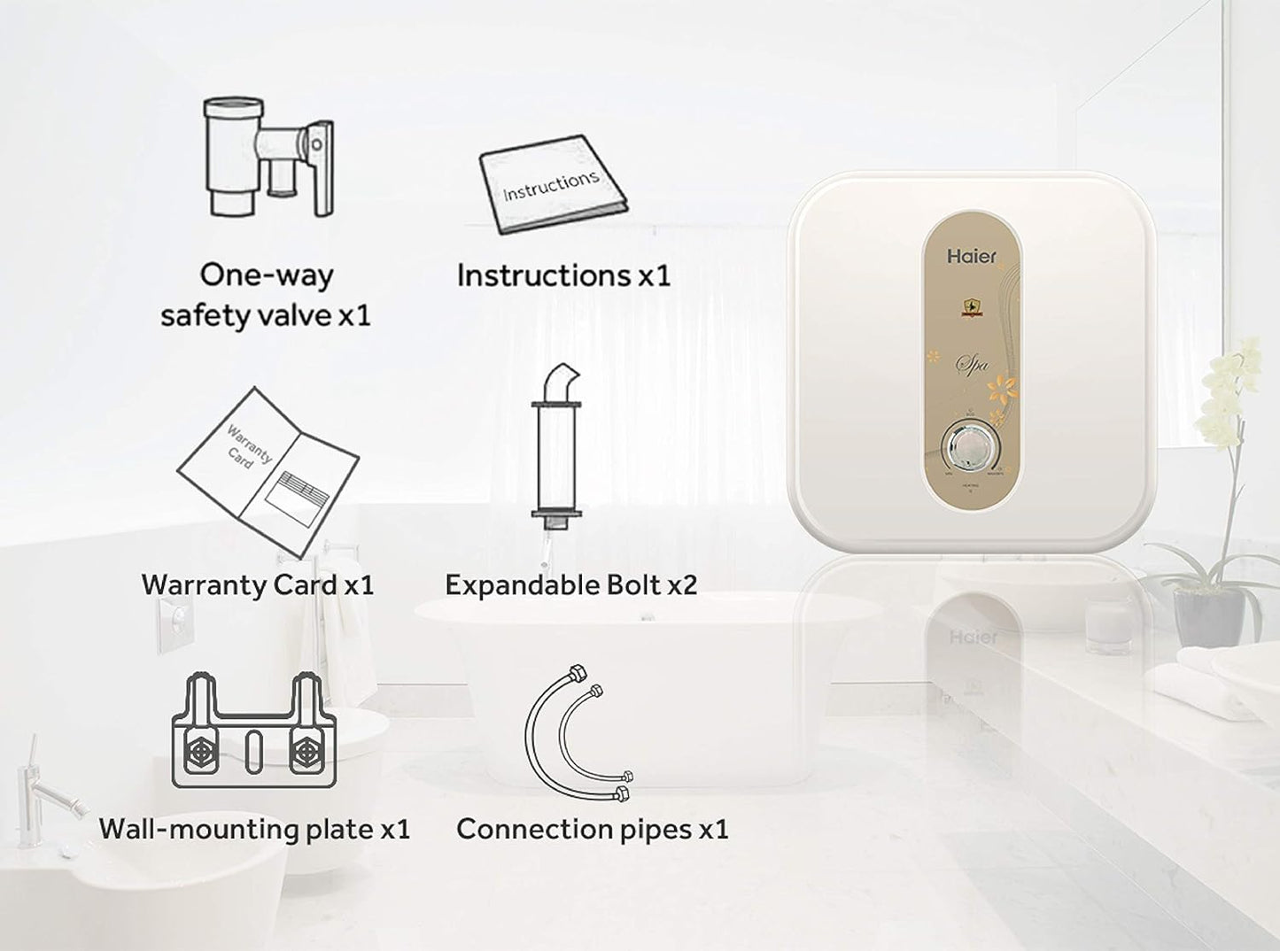 Haier-ES25V-S1W 25 Litre Water Heater Square Series
