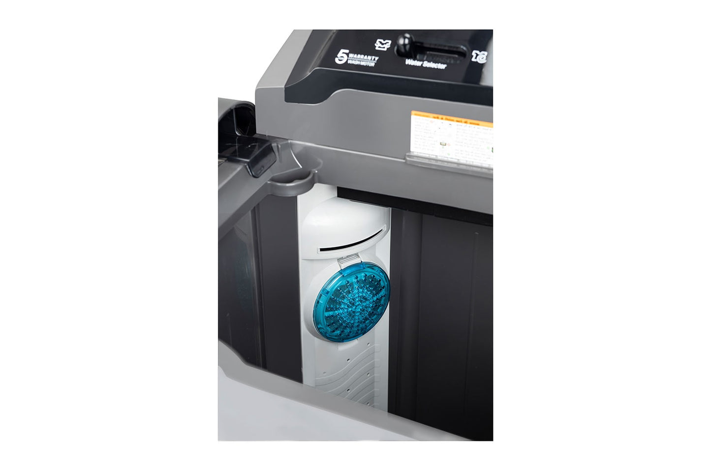 LG-P9555SKAZ 9.5Kg, Semi Automatic Top Load Washing Machine, Roller Jet Pulsator + Soak, Rat Away, Middle Black