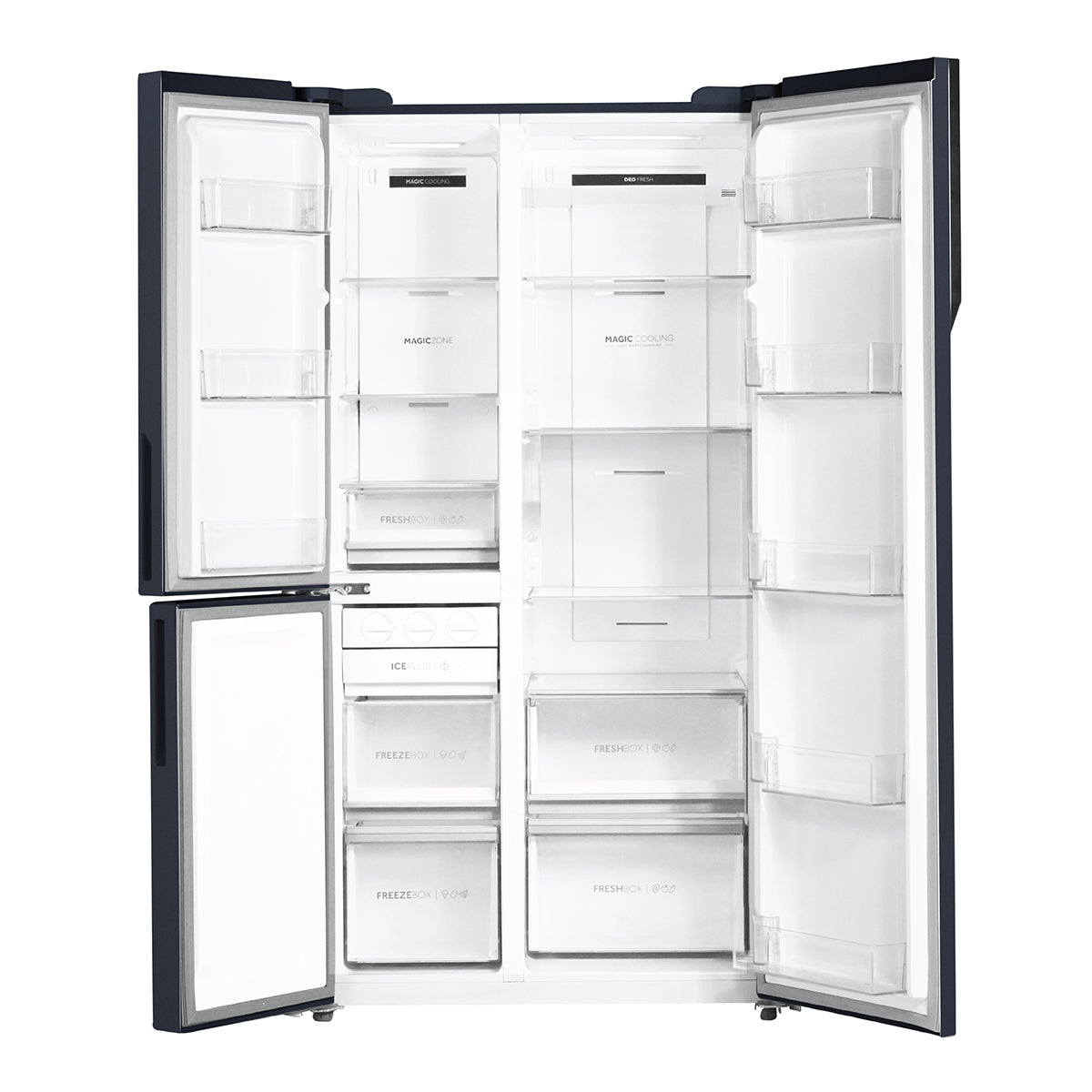 Haier HRT-683GKU 598L, Graphite Black Finish, 3 Door Side by side Refrigerator