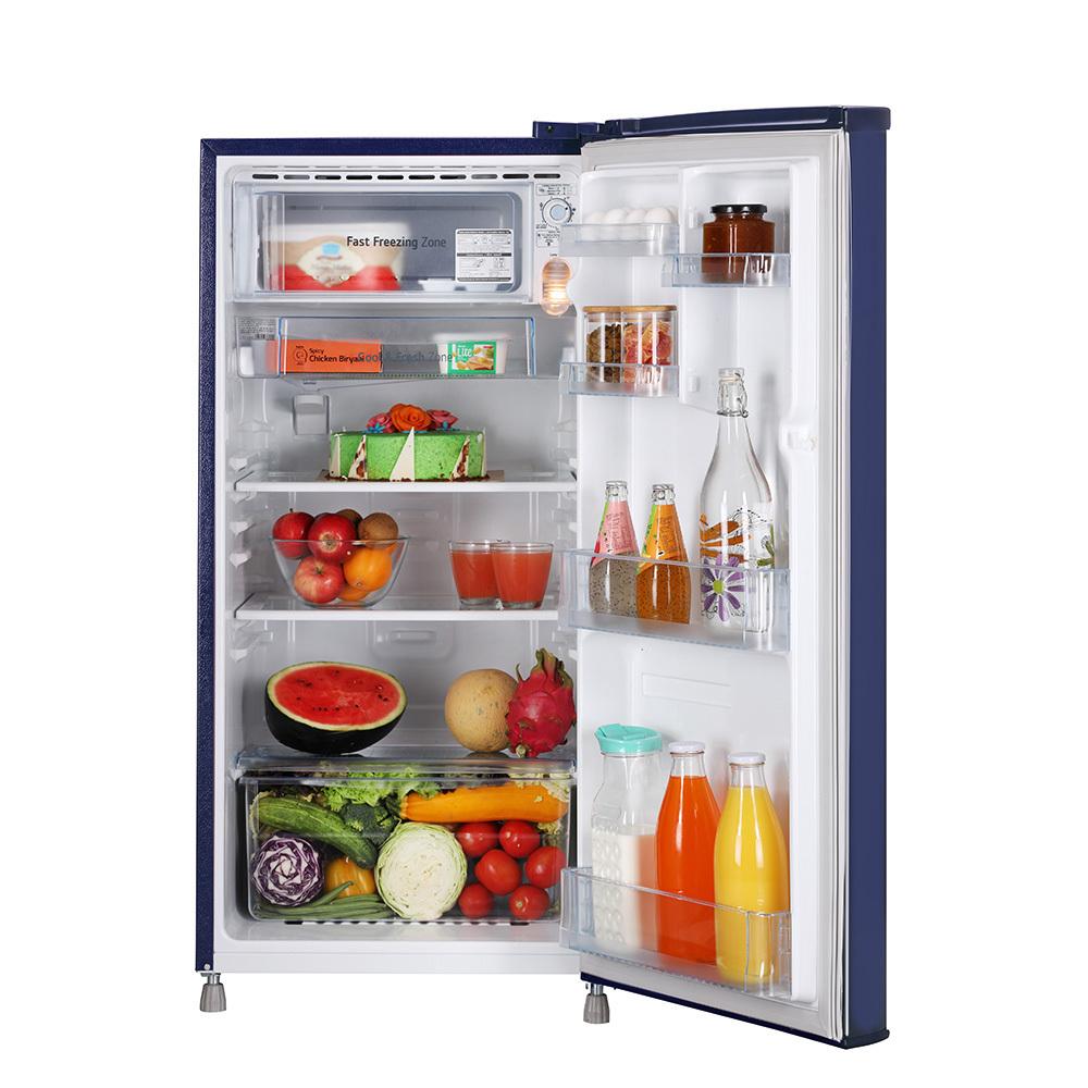 GL-B199GBJB-LG 185 L, Fast Ice Making, Toughened Glass Shelves ( Blue Jasmine)