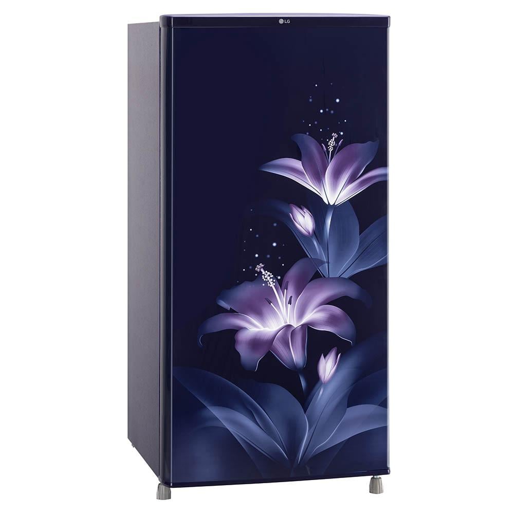 GL-B199GBJB-LG 185 L, Fast Ice Making, Toughened Glass Shelves ( Blue Jasmine)