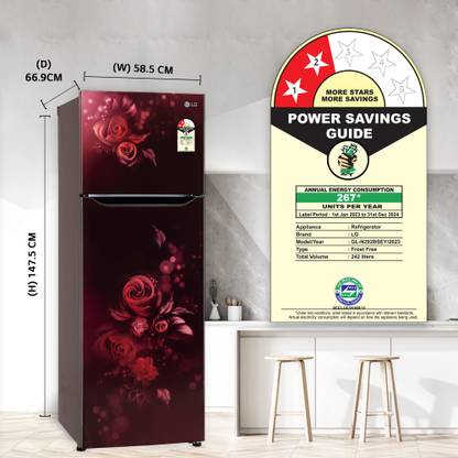 LG-GL-N292BSEY 242 L Frost Free Double Door 2 Star Refrigerator