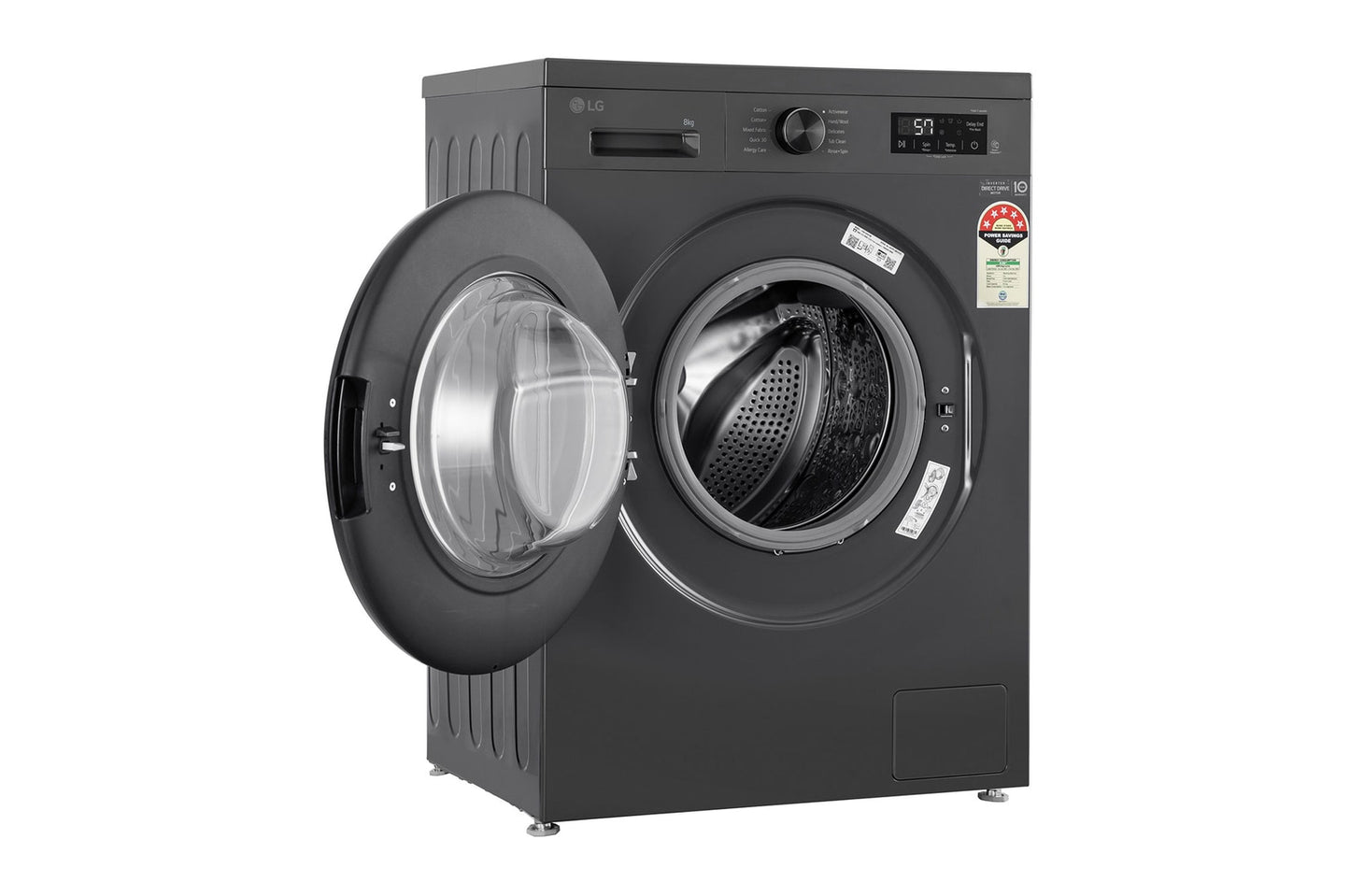 LG-FHB1208Z2M 8KG Front Load Washing Machine, Inverter Direct Drive, Middle Black