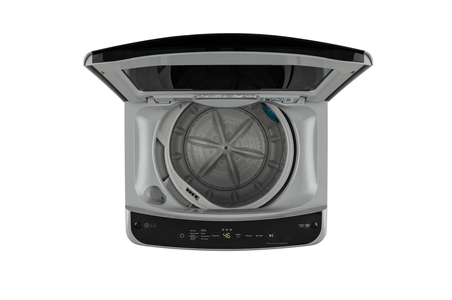 LG-T75VBSF1Z 7.5 Kg Top Load Washing Machine, Smart Inverter Motor, Middle Free Silver