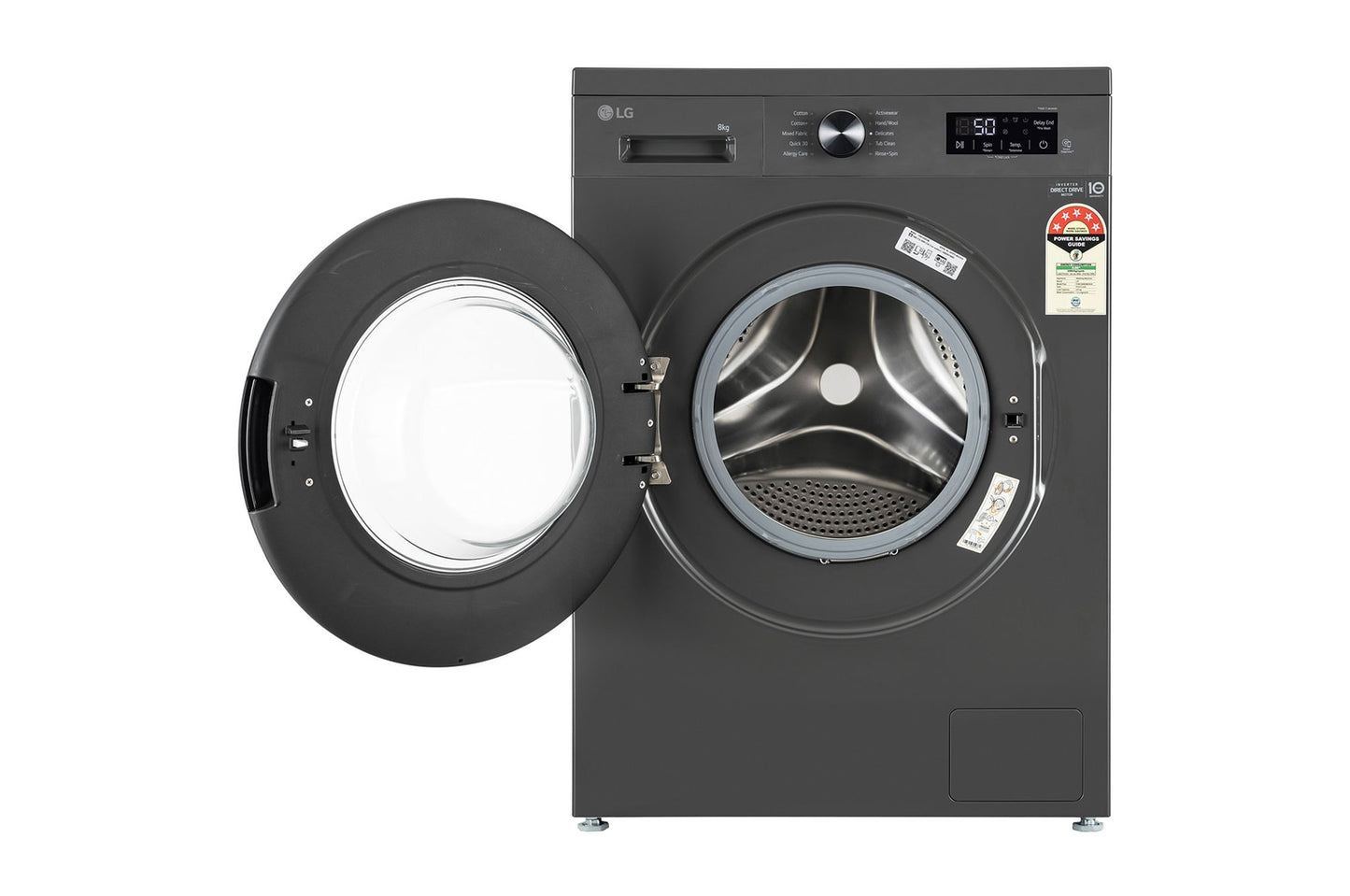 LG-FHB1208Z2M 8KG Front Load Washing Machine, Inverter Direct Drive, Middle Black