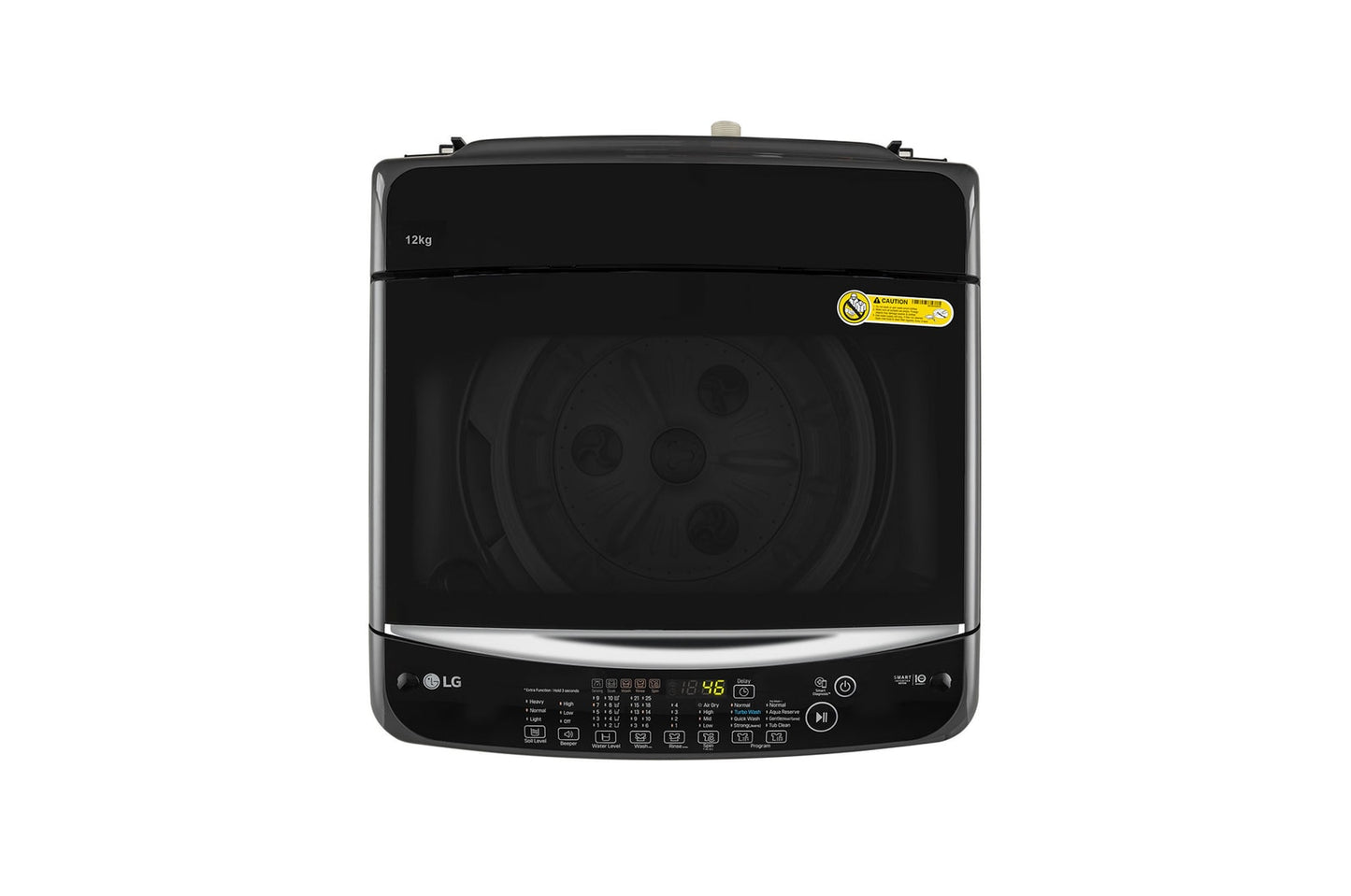 LG-T12SJMB1Z 12Kg Top Load Washing Machine, Smart Inverter Motor, Middle Black