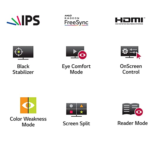 22MP68VQ-LG 22 Inch (55 Cm) LCD 1920 X 1080 Pixels IPS Monitor - Full Hd, with Vga, Hdmi, Dvi, Audio Out Ports (Black)