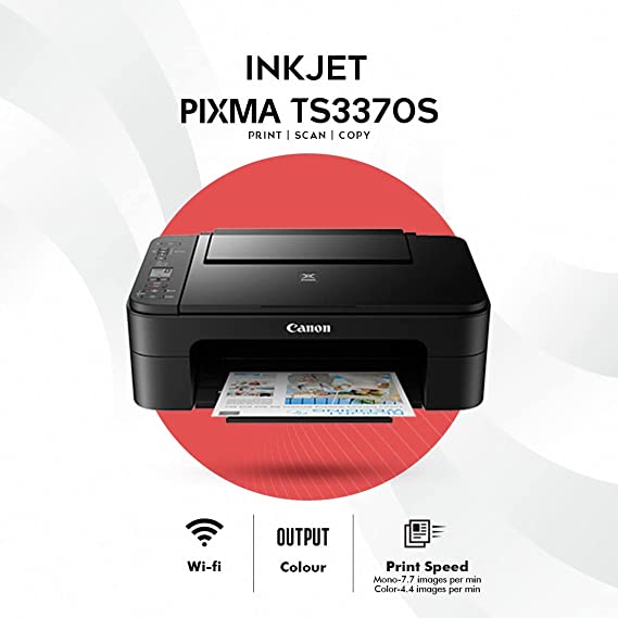 Canon PIXMA TS3370s All-in-One Wireless Inkjet Color Printer (Black)