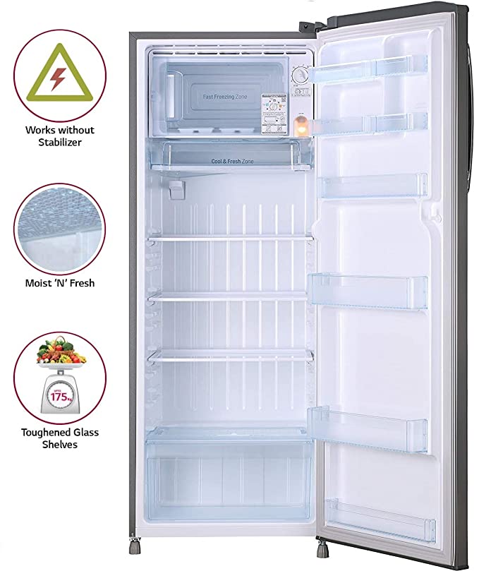 LG-GL-B281BPZX 261 L 3 Star Inverter Direct Cool Single Door Refrigerator