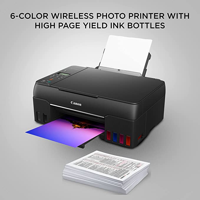 Canon PIXMA G670 All-in-One 6-Colour Inktank Wi-Fi Photo Printer, Black, Standard