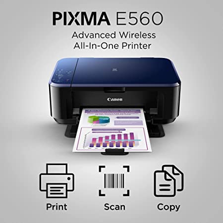 Canon E560 Multifunction Wireless Ink Efficient Colour Printer with Auto-Duplex Printing
