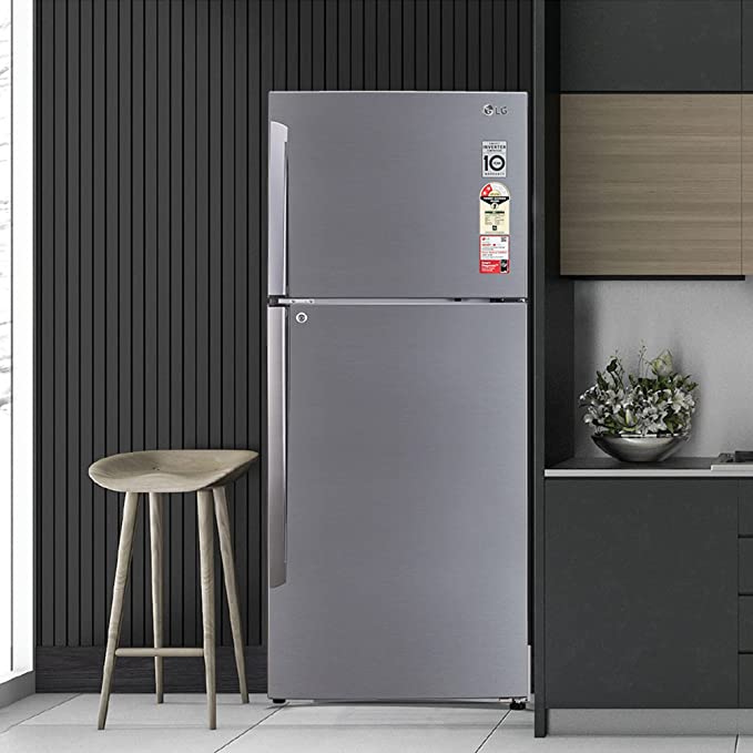 GL-T432APZY-LG 437 L 2 Star Frost-Free Smart Inverter Double Door Refrigerator (Shiny Steel, Convertible with Door Cooling+)2022 Model