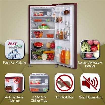 GL-B199OSED-LG 185 L Direct Cool Single Door 3 Star Refrigerator with Fast Ice Making (Scarlet Euphoria, )