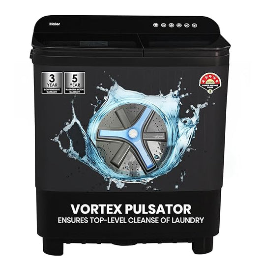 Haier-HTW100-178BKN 10 Kg 5 Star Semi Automatic Top Loading Washing Machine
