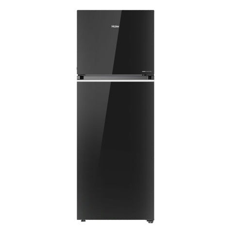 Haier-HRF-4083PKG-P 358L, 3 Star, Black Glass Finish Top Mount Frost Free Refrigerator