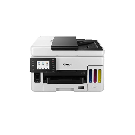 Canon MAXIFY GX6070 All-in-One Wireless Ink Tank (Colour) Business Printer for High Volume Document Printing, White and Black, Standard