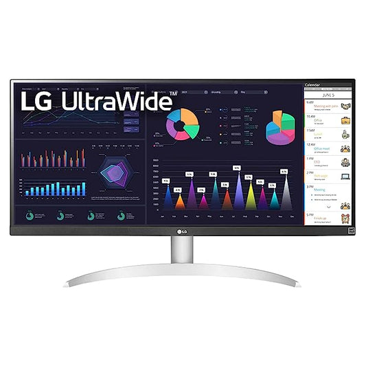 29WQ600-LG UltraWide 29 inch (73 cm) IPS FHD, 2560x1080 Pixels, Color Calibrated, 100Hz, 7W x 2 Inbuilt Speaker, USB-C, Display Port, HDMI, White Color
